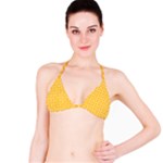 Sunny yellow quatrefoil pattern Bikini Top