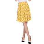 Sunny yellow quatrefoil pattern A-Line Skirt