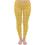 Sunny yellow quatrefoil pattern Winter Leggings 