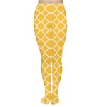 Sunny yellow quatrefoil pattern Tights