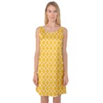 Sunny yellow quatrefoil pattern Sleeveless Satin Nightdress