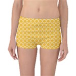 Sunny yellow quatrefoil pattern Boyleg Bikini Bottoms