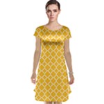 Sunny yellow quatrefoil pattern Cap Sleeve Nightdress