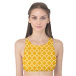 Sunny yellow quatrefoil pattern Tank Bikini Top