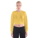 Sunny yellow quatrefoil pattern Women s Cropped Sweatshirt