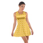 Sunny yellow quatrefoil pattern Cotton Racerback Dress