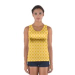 Sunny yellow quatrefoil pattern Women s Sport Tank Top 