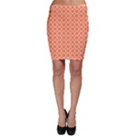 Tangerine orange quatrefoil pattern Bodycon Skirt