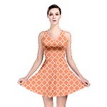 Tangerine orange quatrefoil pattern Reversible Skater Dress