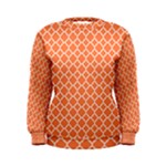 Tangerine orange quatrefoil pattern Women s Sweatshirt