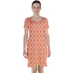 Tangerine orange quatrefoil pattern Short Sleeve Nightdress