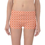 Tangerine orange quatrefoil pattern Boyleg Bikini Bottoms
