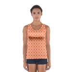 Tangerine orange quatrefoil pattern Women s Sport Tank Top 