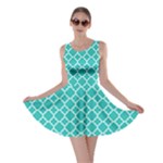 Turquoise quatrefoil pattern Skater Dress