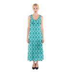 Turquoise quatrefoil pattern Sleeveless Maxi Dress