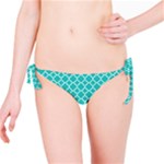 Turquoise quatrefoil pattern Bikini Bottom