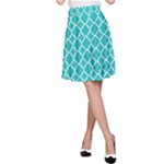 Turquoise quatrefoil pattern A-Line Skirt