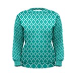 Turquoise quatrefoil pattern Women s Sweatshirt
