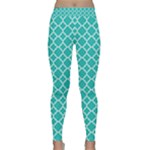 Turquoise quatrefoil pattern Yoga Leggings 