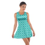 Turquoise quatrefoil pattern Cotton Racerback Dress