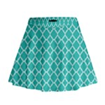 Turquoise quatrefoil pattern Mini Flare Skirt