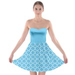 Bright blue quatrefoil pattern Strapless Bra Top Dress