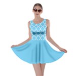 Bright blue quatrefoil pattern Skater Dress