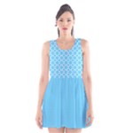 Bright blue quatrefoil pattern Scoop Neck Skater Dress