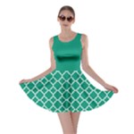 Emerald green quatrefoil pattern Skater Dress