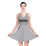 Grey Quatrefoil Pattern Reversible Skater Dress