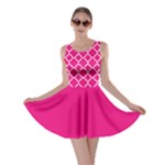 Hot pink quatrefoil pattern Skater Dress