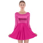 Hot pink quatrefoil pattern Long Sleeve Skater Dress