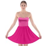 Hot pink quatrefoil pattern Strapless Bra Top Dress