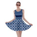 Navy blue quatrefoil pattern Skater Dress