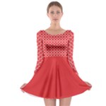 Poppy red quatrefoil pattern Long Sleeve Skater Dress