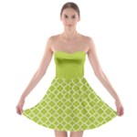 Spring Green Quatrefoil Pattern Strapless Bra Top Dress
