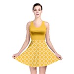 Sunny Yellow quatrefoil pattern Reversible Skater Dress