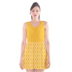Sunny Yellow quatrefoil pattern Scoop Neck Skater Dress