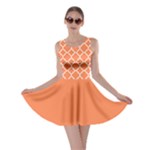 Tangerine Orange Quatrefoil Pattern Skater Dress