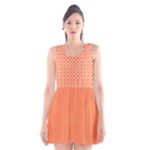 Tangerine Orange Quatrefoil Pattern Scoop Neck Skater Dress