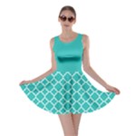 Turquoise Quatrefoil Pattern Skater Dress
