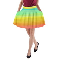 Sweet Colored Stripes Background A-line Pocket Skirt by TastefulDesigns