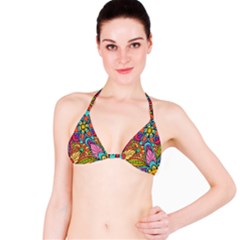 Festive Colorful Ornamental Background Bikini Top by TastefulDesigns