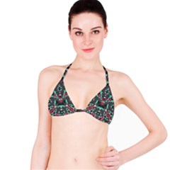 Petals, Dark & Pink, Bold Flower Design Bikini Top by Zandiepants