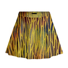 Colored Tiger Texture Background Mini Flare Skirt by TastefulDesigns