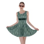 Whimsical Feather Pattern, Forest Green Skater Dress