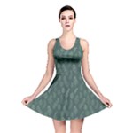 Whimsical Feather Pattern, Forest Green Reversible Skater Dress