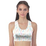 Whimsical Feather Pattern,fresh Colors, Sports Bra