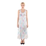 Whimsical Feather Pattern,fresh Colors, Sleeveless Maxi Dress