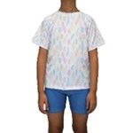 Whimsical Feather Pattern,fresh Colors, Kid s Short Sleeve Swimwear
